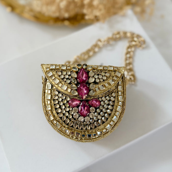 Mini Kundan Clutch Green Mini Statement Clutch | Sage Green Clutch