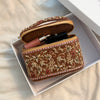 Embroidered Vanity Case Bag | Hand Embroidered Suede Bridal Bag