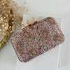 Multicolor Printed Hand-Embroidered Clutch Bag, Floral Evening Purse