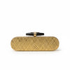Gold Plated Antique Style Brass Clutch With Black Clasp