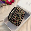 Embroidered Vanity Case Bag | Hand Embroidered Suede Bridal Bag