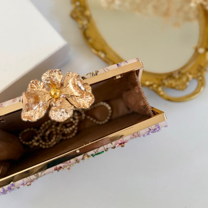 Butterfly Theme Multi-Color Clutch: Floral Zardosi Clutch