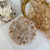 Beige Round Shape Mini Clutch: Handmade Statement Bag