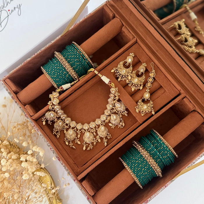 Multicolor Printed Bridal Trousseau Box | Hand-Emroidered Keepsake Storage Box