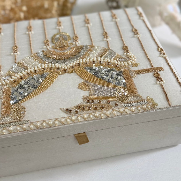 Ivory Dholi and Bride Trousseau Box
