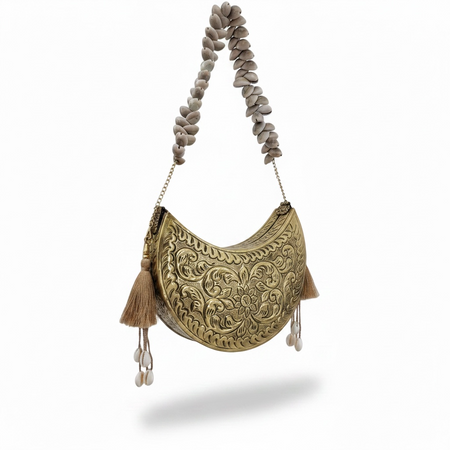 Moon shape brass clutch 