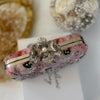 Hand-Embroidered Clutch Bag | Pink Floral Purse