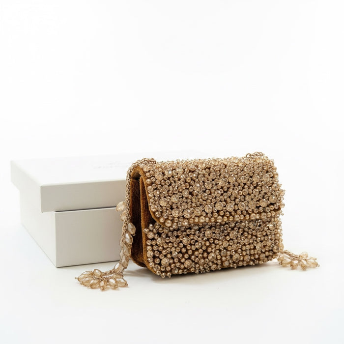 Gold Mini Crystal Clutch
