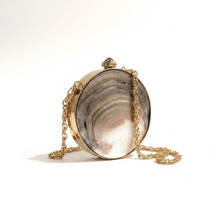 Natural Seashell Minaudiere Clutch: Beach Wedding Bridal Bag