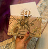 Champagne Sunflower Clutch | Floral Evening Bag