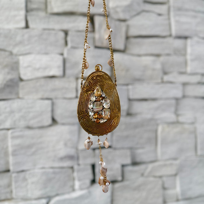 Mini Clutch With MOP and Rhinestones
