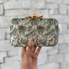 Hand-Embroidered Nature Inspired Leaf Clutch