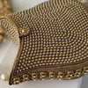 Bridal Pearl Metal Clutch: Gold Top Handle Bag