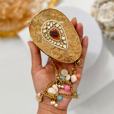 Mini Multi-Color Natural Gemstone Tear Drop Clutch