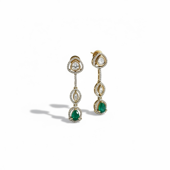 Emerald Green Bridal Necklace Set- Layered Necklace Set