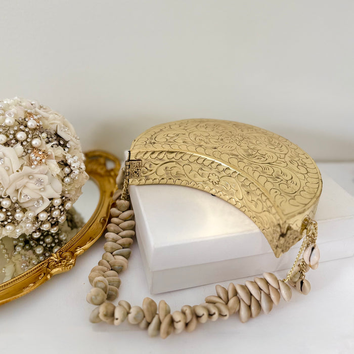 Moon Shape Brass Clutch