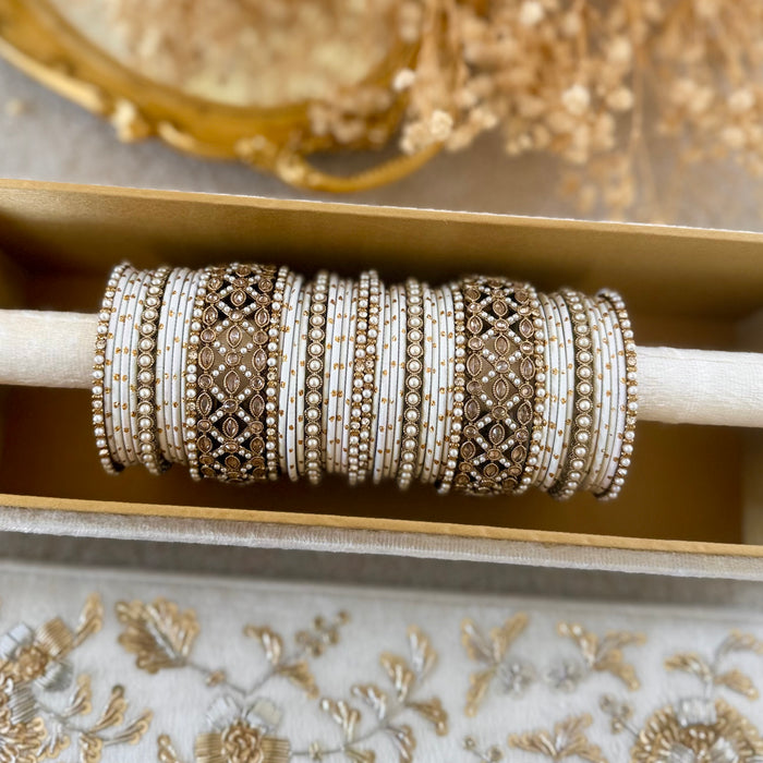 Champagne bangle Set: Polki Bangle Set