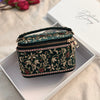 Embroidered Vanity Case Bag | Hand Embroidered Suede Bridal Bag