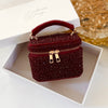 Maroon Crystal Mini Vanity Case Bag | Bridal Evening Bag
