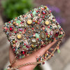 Multicolor Hand-Embroidered Mini Kundan Clutch