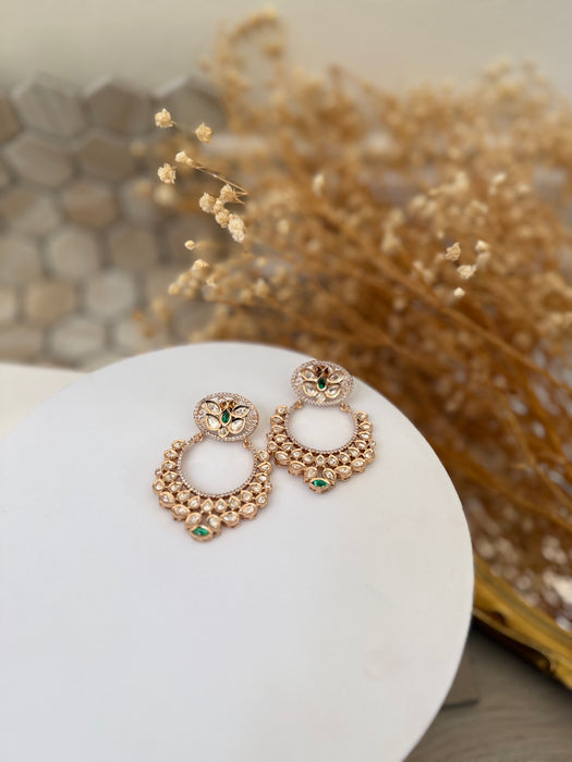 Original Kundan Foil Brass Earring- Gold Plating & Micron Polish
