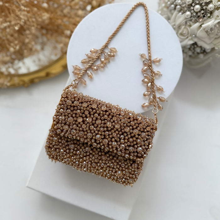 Gold Mini Crystal Clutch