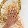 Natural Larimar Statement Ring | Handcrafted Brass Gemstone Ring