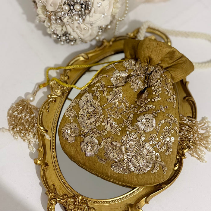 Olive Green Bridal Potli Bag