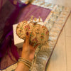 Multicolor Jewel Oval Clutch: Hand-Embroidered Oval Bag