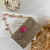 Fuchsia kundan Clutch