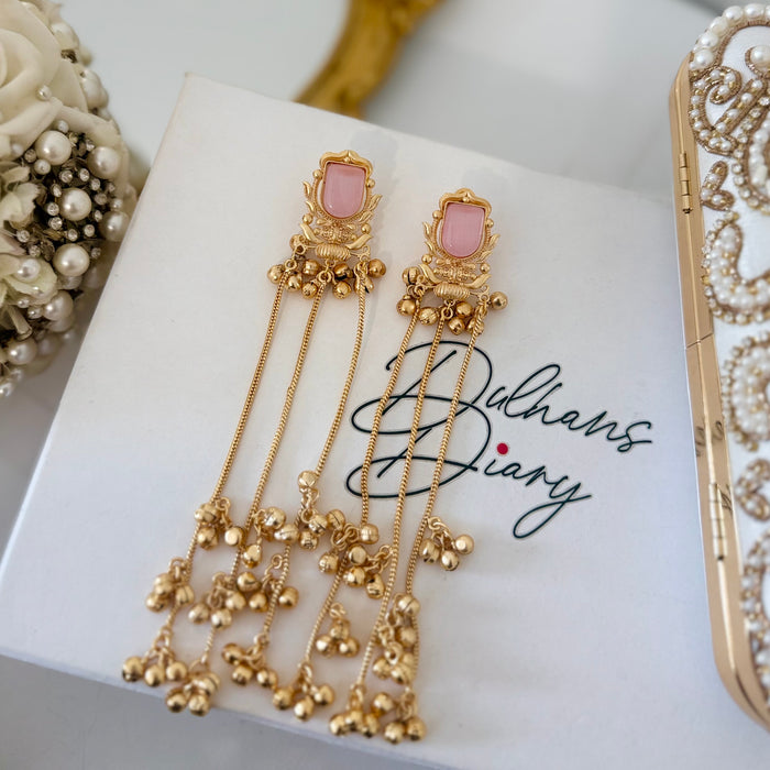 Kashmiri Statement Jhumkas: Multicolor Gold plated Traditional Earrings