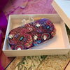 Purple Paisley Clutch | Hand-embroidered Bridal Clutch Bow Clasp