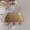 Kundan Brass Clutch with Jhumka Vintage Style Handbag