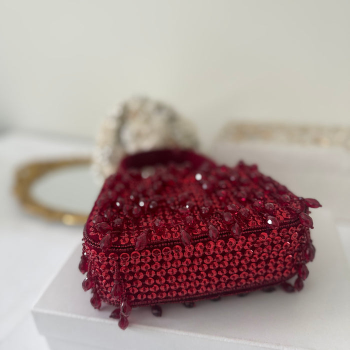 Maroon Top Handle Bag: Bridal Mini Clutch
