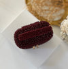 Maroon Crystal Mini Vanity Case Bag | Bridal Evening Bag