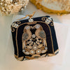 Black Embroidered Bird Motif Clutch | Evening Bag