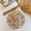 Beige Round Shape Mini Clutch: Handmade Statement Bag