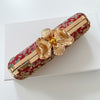 Rusty Red Hand-Embroidered Clutch Bag |Printed Floral Purse