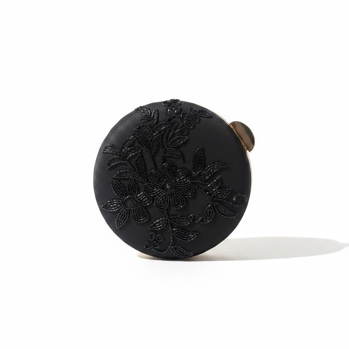 Black Round Shape Mini Clutch