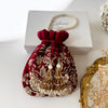Maroon bridal potli bag