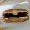 Gold Peacock Zardozi Embroidered Clutch