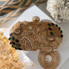 Gold Peacock Zardozi Embroidered Clutch