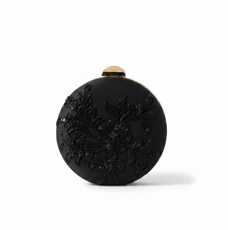 Black Round Shape Mini Clutch