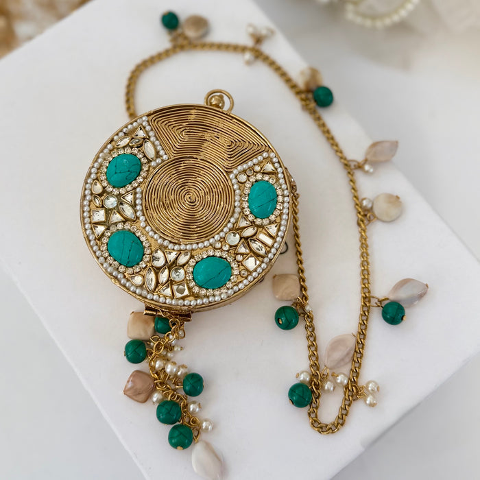 Natural Turquoise Stone Clutch - Mini Gemstone Clutch
