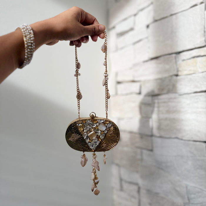 Mini Clutch With MOP and Rhinestones