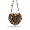 Multicolor Hand-Embroidered Heart-Shaped Kundan Clutch