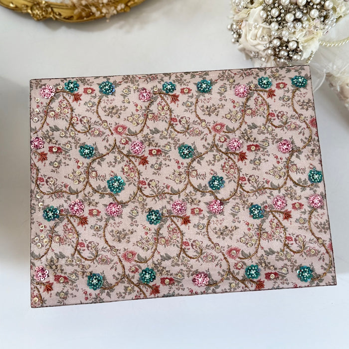 Multi-Color Bridal Trousseau Box | Hand-Emroidered Keepsake Box