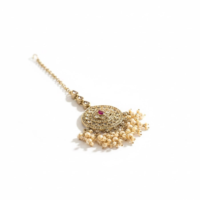 Antique Gold Plated Reverse AD Bridal Set Kundan Bridal Necklace Set