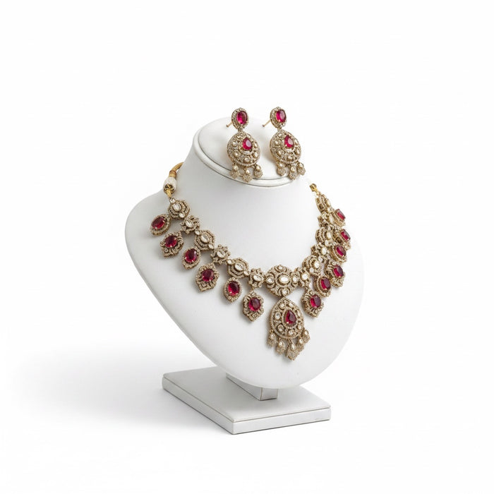 Ruby Necklace Set- Premium Kundan Necklace Set