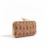 Deep Apricot Bridal Clutch: Hand Embroidered Floral Evening Bag